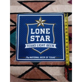 Lone Star Light Texas Light beer Rubber Bar Runner Mat No Spill 14 X 14 Inches