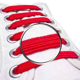Pack of 20 elastic laces without ties, Red (Small)