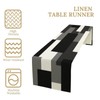 Black Grey Table Runner White Gray Modern Abstract Geometric Kitchen
