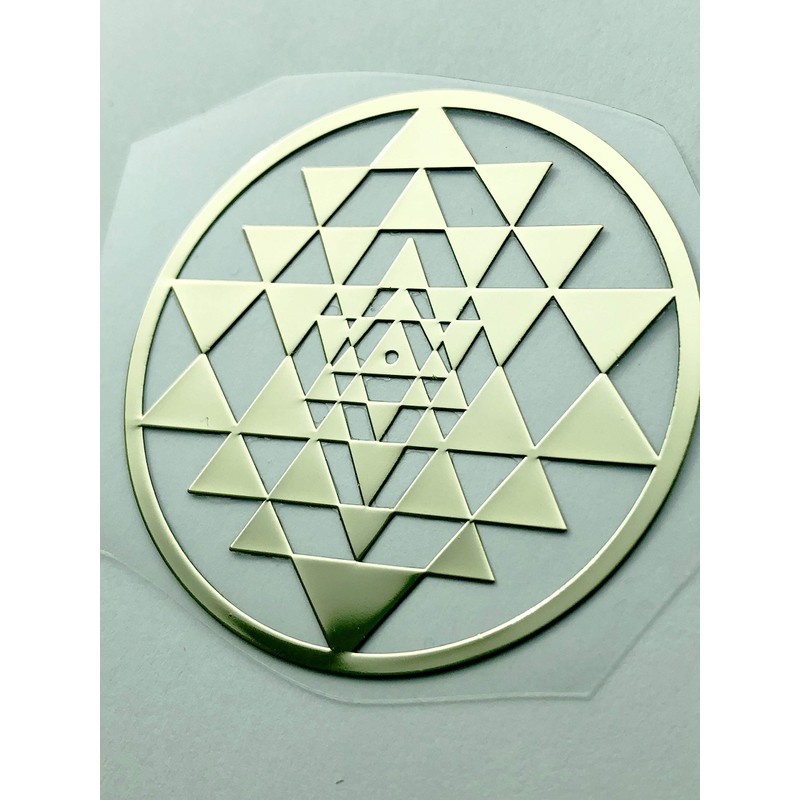 RELIGHT Shri Yantra Sticker Sticker Metal Sacred Geometric Orgonite Decor