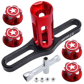 FriHobby 17mm Wheel Nuts and Wrench & M4 Lock Nuts with Small Cross Hex Wrench for Traxxas Arrma Axial Tamiya Redcat Losi HPI HSP 1/8 1/10 1/12 1/14 RC Crawler Car Truck Buggy (Color B)