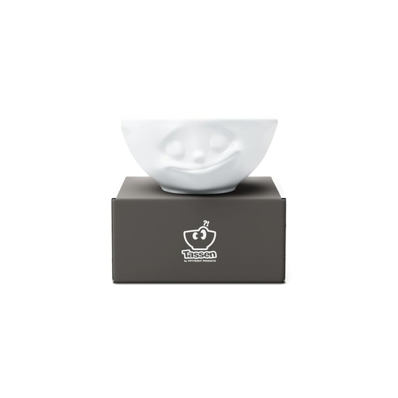 FIFTYEIGHT PRODUCTS TASSEN Porcelain Bowl, Happy Face Edition, 11 oz.
