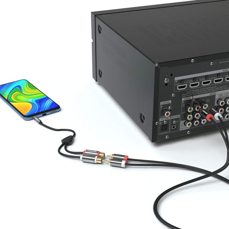 JAMEGA - RCA to Jack Adapter | Aux to RCA