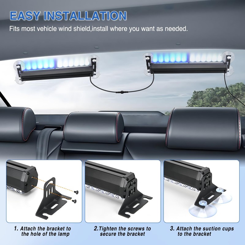 Nilight 24LED Emergency Strobe Traffic Advisor Light Bar 2 in