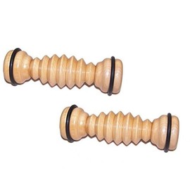 Pack of 2 - Natural Wood Ribbed Foot Roller - 5.5 inch Foot Massager