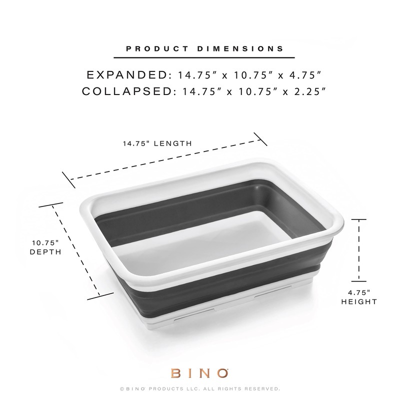 BINO Lavabo plegable, portátil, para ahorrar espacio, color blanco