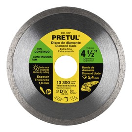 Diamond blade, continuous rim, 4-1/2 ', Pretul