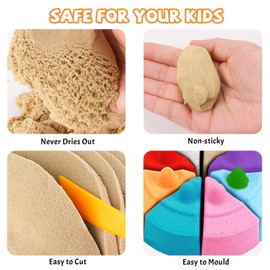 NiToy 22 lbs Value Pack of Moldable Self-Sticking Sand, Never Dries Out Fun for 3 Years and Up Kids, Bulk Refill for Sensory Sand Box Toys, Ideal for Shaping, Squeezing and Molding (Original Color)