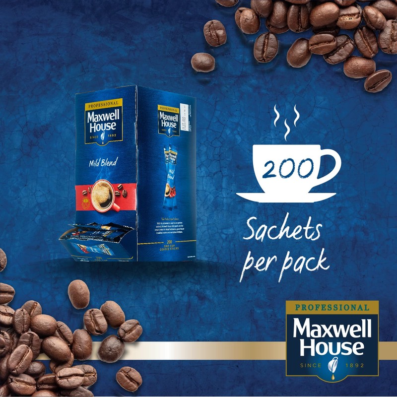 Maxwell House Mild Blend Instant Coffee Sticks - 200 x