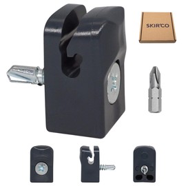 SKIR'CO (20 pcs) Grey Fence Clips, Plastic Clips for Mesh Fences, Screw Fixed Fence Wire Holders, Clips for Wire Fencing, RAL 7016 Colour