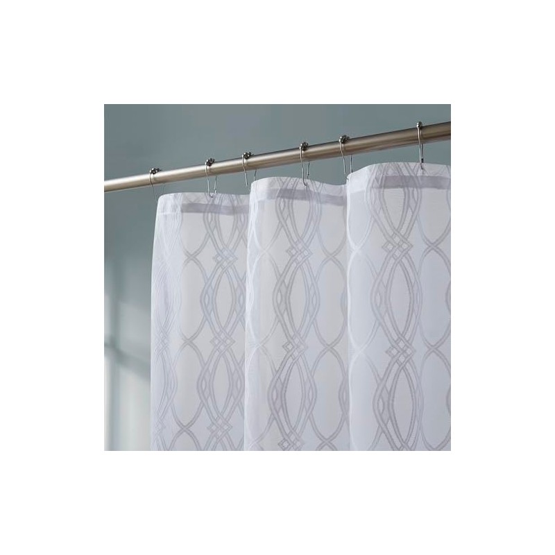 LinenZone Geometric Lace Shower Curtain. (Giselle Shower 72 x 84
