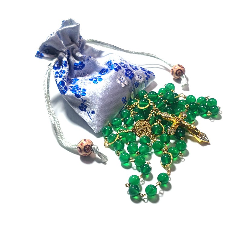 GeekTenet Rosary Beads Chaplet Natural Agate Rosery Cross Catholic gifts