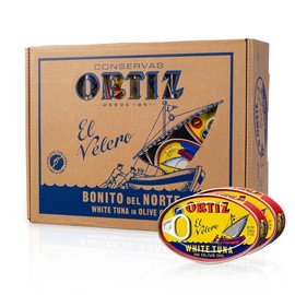 Ortiz Spanish Tuna, Special Edition Gift Pack of 12, Tender Wild Caught Tuna Fillets Hand Packed in Extra Virgin Olive Oil, Gourmet Gift for Foodies [3.95oz x 12 Tins]