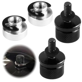 Motorcycle Seat Fastening Screws Nuts Set 6 mm Motorcycle Aluminium Seat Screw with C-Clips Washer Mounting Bolts Made of Aluminium Knurled Screw Seat Nut Replacement for Harley Sportster