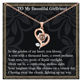 Homeair Cute Girlfriend Gifts for Women,Heart-shaped Necklace with 'I Love You' Inside,Birthday Anniversary Valentine's Day Wedding Christmas New Year Gift for Girlfriend Wife