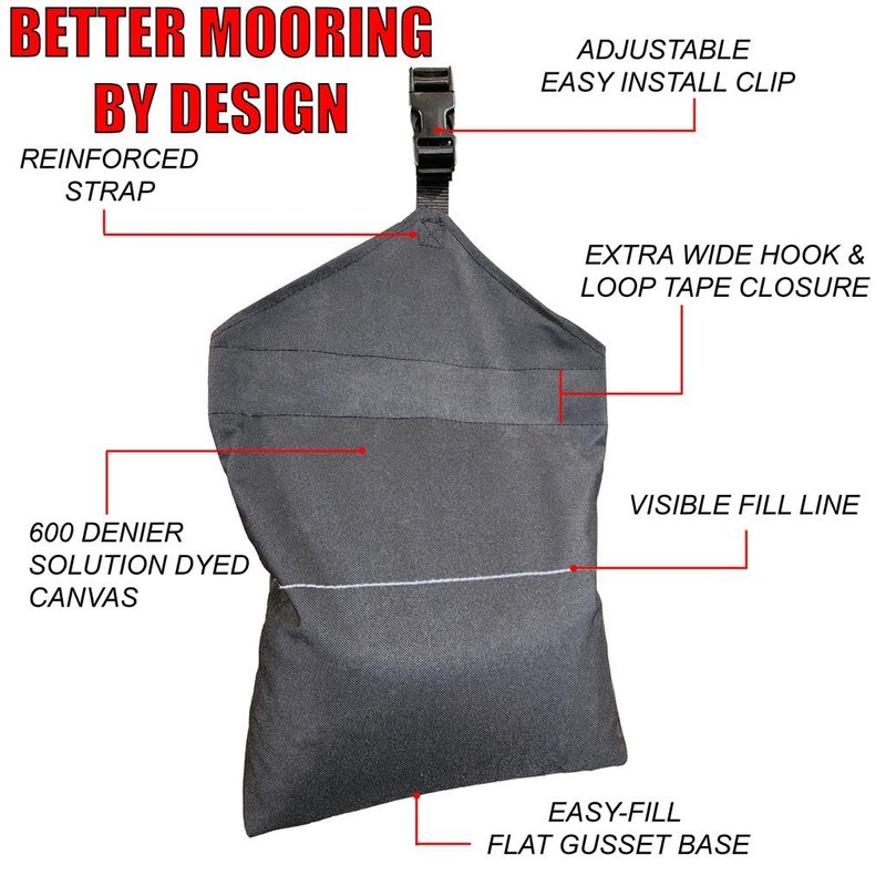 SBU Marine Grade Sandbag Weights for Boat Covers (4-Pack) -