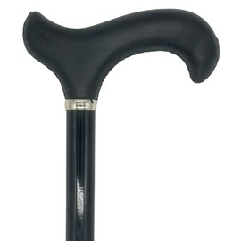 Classy Cane with Black Derby Handle in Italian Leather