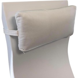 Jejavu Sunbrella Headrest Pillow, for Ledge Chaises, Outdoor Pillow for Loungers and Pool Chairs, Lumbar Pillow for Patio Furniture, Natural (White)