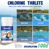 100PCS Chlorine Tablets for Swimming Pool and Spas, Multifunctional Clearwater