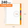 Yoment 5 Subject Notebook College Ruled Spiral Notebook 5x7 with