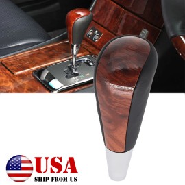 For Toyota Hilux Harrier Fortuner Leather Wood Grain Automatic Gear Shift Knob.