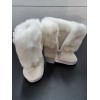 Justaskjoyce Boots, Tall Leather Winter Plush Boots, White Fur Trim,