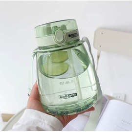 MOIOIBE Girls Water Bottles for School, Upgrade Aesthetic Water Bottles, Cute Water Bottle with Handle, Water Jug Green