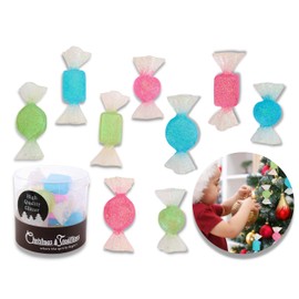 Christmas Traditions 3 to 3.5 inch Glittered Bonbon Candy Ornaments (Set of 9) for Christmas Tree/Wedding/Event/Candy Corner Party Decorations Supplies Hanging Ornaments