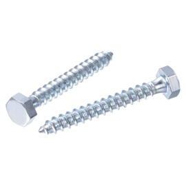 sourcing map Hex Lag Screws, M6 x 50mm Carbon Steel Zinc Plated Full Thread Self-Tapping Bolts for Wood Screw 25Pcs