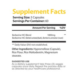 Lumen Naturals Berberine for Women – 1800mg Per Serving – 180 Capsules – 60 Servings – Made with Premium Berberine – Non-GMO, Gluten-Free, Vegan Formula (180 Count (Pack of 1))