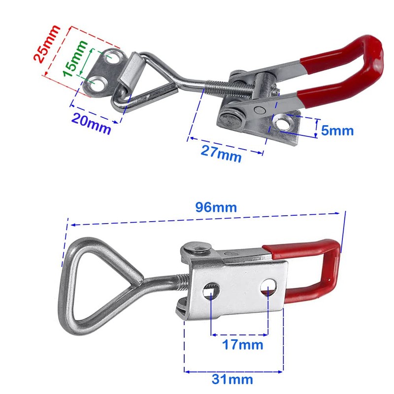 Pack of 10 Tension Clasps, Box Clasps, Stainless Steel, Snap