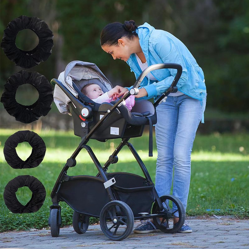 PLATEYTR 8pcs Wheel Covers, Stroller Wheel Protectors, Waterproof and Dirt
