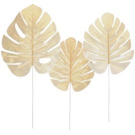 LIFKOME Hojas Decorativas Doradas De Simulación Monstera para Decoración De Boda Banquete Y Hogar con Tamaños S M L Adornos Realistas Y Reutilizables para Pared Y Eventos