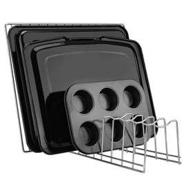 Y.Z.Bros Pot Lid Organizer, Kitchen Plate Rack Holder Rest, Storage Cutting Boards, Bakeware, Pots & Pans, Serving Trays, Reusable Containers in Cabinet Pantry, Stainless Steel