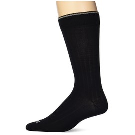 BOSS Men's Solid Ribbed Cotton Socks, Coal, 7 13