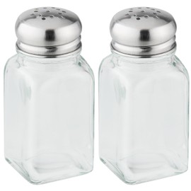 FACKELMANN Salero y Pimentero, Glass, Transparent, 9.5 x 4 x 4 cm