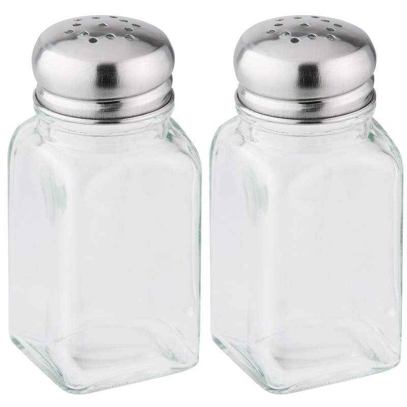 FACKELMANN Salero y Pimentero, Glass, Transparent, 9.5 x 4 x
