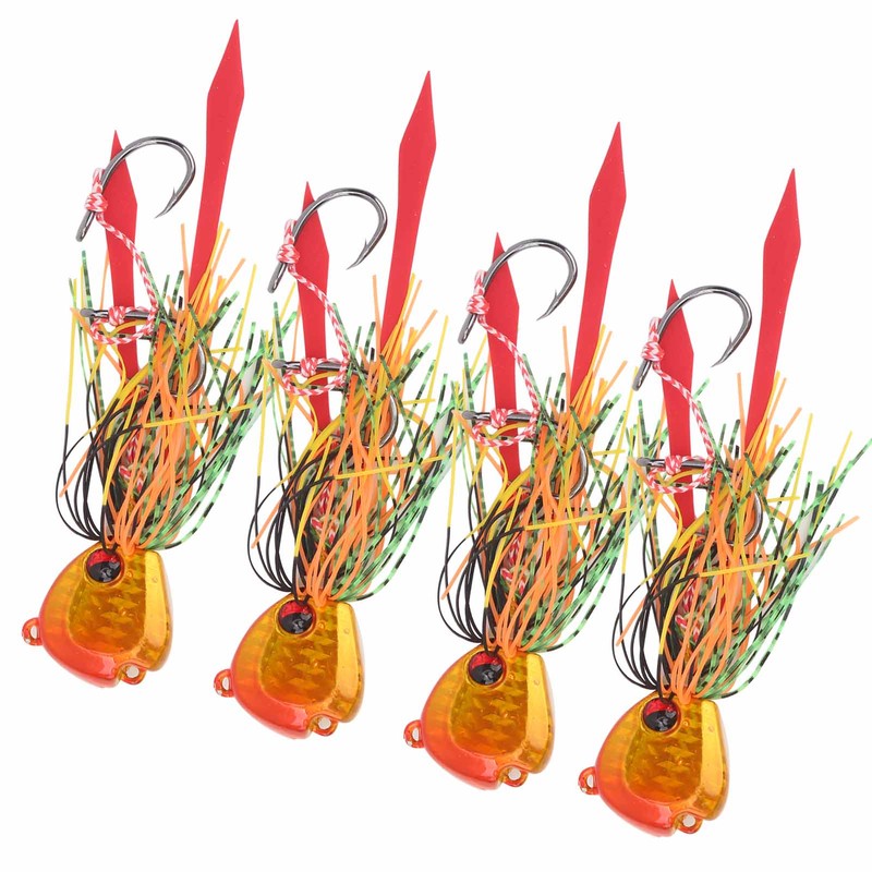 4Pcs 65g Fishing Artificial Baits Silicone Skirts Lures with Hook