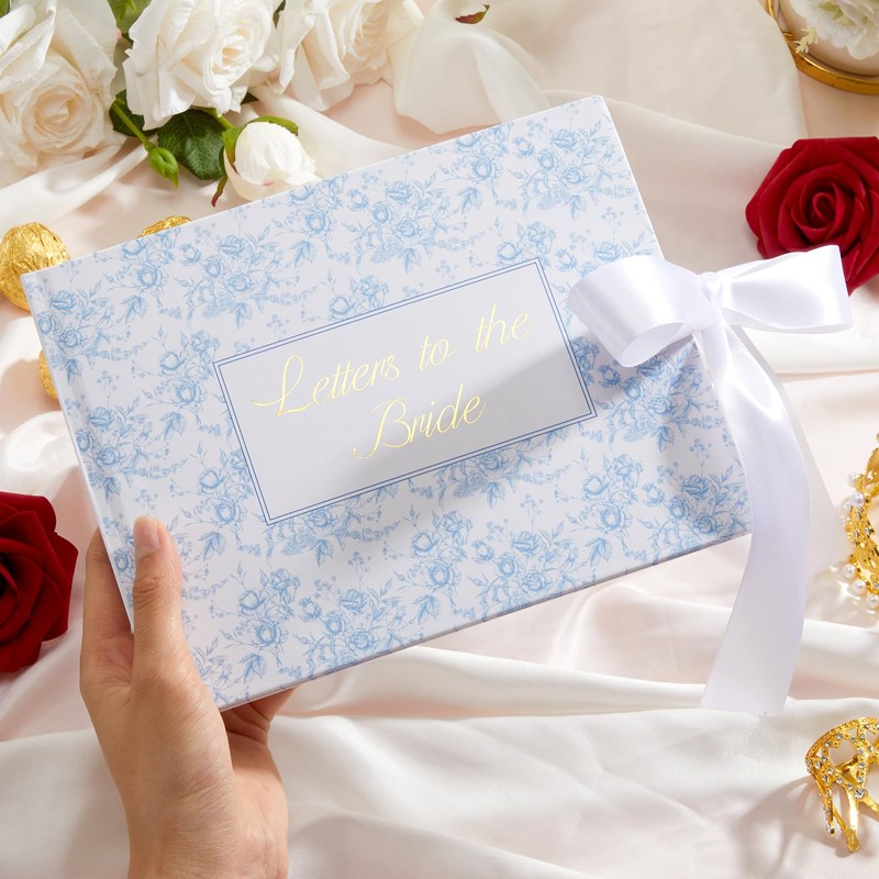 Humyoun Wedding Guest Book Letters to Bride 8.5x7 Inch,Blue,Classic