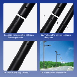 Xhmeishan Street Light Pole 13Ft, Street Light Poles for Outdoor Lighting,Solar Pole Accessory for Street, Suitable for Basketball Courts, Residential Areas,Parking Lots, Park 13ft（76）