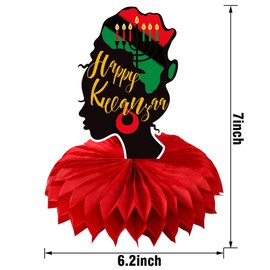 Kwanzaa Honeycomb Centerpiece Decoration Table Toppers African Heritage Holiday Party Kwanzaa Party Honeycomb Toppers Party Supplies Favors Honeycomb Table Centerpieces - 6 Counts