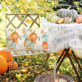 RABUSOFA Fall Pillow Covers 18x18,Pumpkin Pillows Decorative Throw Pillows,Autumn Pillow Cases Thanksgiving Decor Coushion Covers for Home Outdoor Couch Decorations
