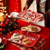 3Pcs 13x10 Inch Christmas Serving Trays Set Xmas Platters Dishes