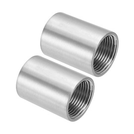 PATIKIL 2pcs 304 Stainless Steel Pipe Fitting G1" x G1" Female Thread 2"/50mm Length Nipple Cast Pipe Coupling Fitting Diameter 38mm