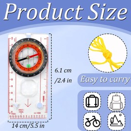 Outdoor Navigation Ranger Compass, Multifunctional Waterproof Scout Compass, Adjustable Declination, Hiking, Magnifier, Ruler, Scale for Hiking, Outdoor Survival, Camping