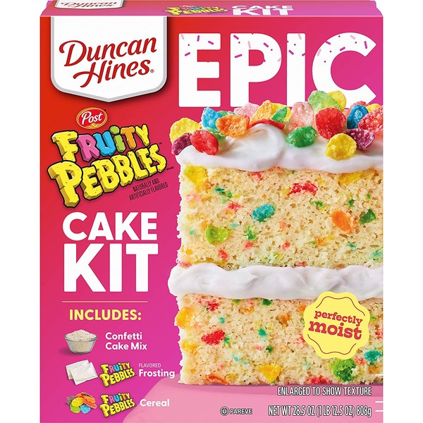 Duncan Hines Epic Kit, Fruity Pebbles Cake Mix Kit, 28.5 oz.