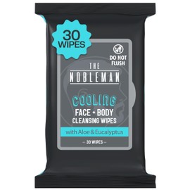The Nobleman Men's Cooling Face + Body Cleansing Wipes, Eucalyptus - 30 Count