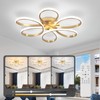 HLILCEH 26inch Modern LED Ceiling Light, 6 Rings Flower Flush