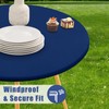 Moosfor Round Spandex Table Cloth, Elastic Fitted Waterproof Tablecloths for