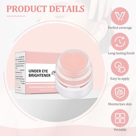 Under Eye Brightener, Eye Concealer Correctors, Instant-Anti Aging Eraser for Dark Circles, Spot and Blemish, Eye Highlighter and Concealer Foundation Primer